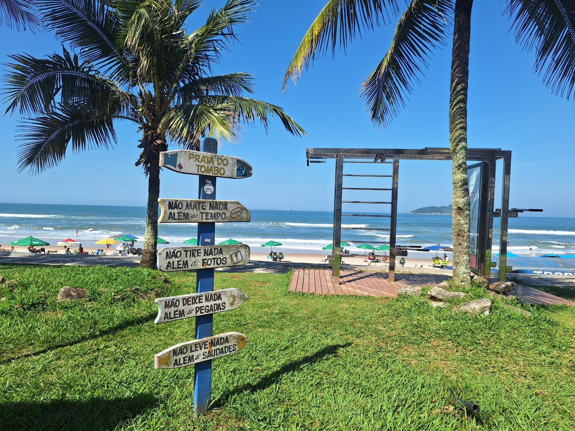 Duplex Pe Na Areia, Praia Do Tombo - Guaruja/Sp. Exterior photo